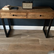 Cox and Cox console table with drawers. Wood with metal. Excellent condition.