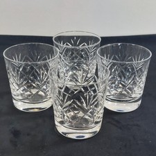 Cut Crystal Whiskey Rocks Glasses Set of 4 200ml Tapered 8cm Old Fashioned