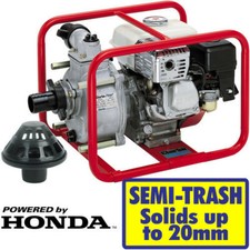CLARKE WATER PUMP 2" SEMI-TRASH HONDA PETROL POWERED CHS2E 7230150