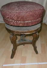art nouveau piano stool antique old chair round 3 leg wooden spindle z fix up 