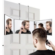 3 Way Trifold Mirror 360° Self Cut Hair Adjustable Foldable Mirror with Hook UK