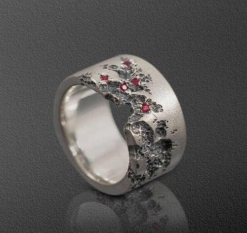 Natural ruby men ring 925 - ruby, men's