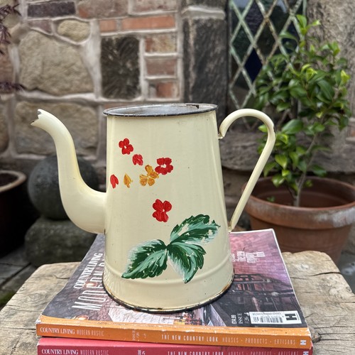 Vintage enamelware coffee pot - vintage,