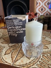 Mid-Century Dartington Hexagonal Glass Candle Holder  Frank Thrower FT88 Box Vtg