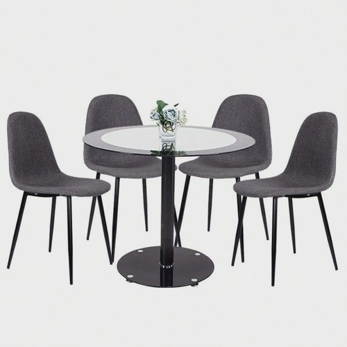 Round glass dining table - round,