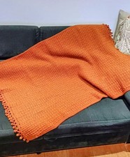 Crochet V Stitch Blanket with Pompom Trim  Baby Shower Gift Baby Blanket
