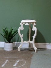 Vintage Wooden Plant Stand Console Vase Side Table Jardiniere White