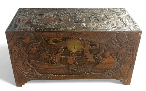 Antique camphor wood - antique, carved