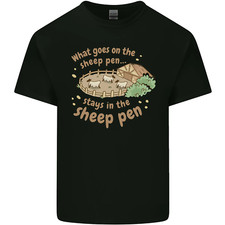 What Goes On In the Sheep Pen Farming Mens Cotton T-Shirt Tee Top