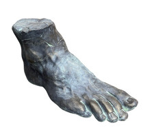Giant foot statue Feet Fragment Recon stone hand finished bronze Roman door stop