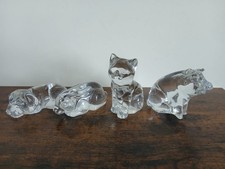 Set Of 4 Princess House Pets Rabbit Dog Cat Pig 24% Crystal Au Plomb Germany