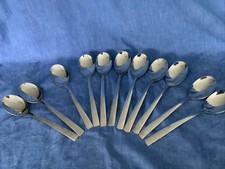 11 x  Basic, Stainless Steel Dessert Spoons