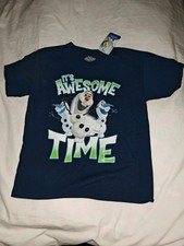 Boys Girls Frozen T-shirt Olaf Navy Blue Size Medium  New With Tags