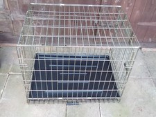 Metal Folding Large Dog Training Cage Carrier Transport Pet ROSEWOOD 24"×18"×20 