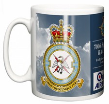 RAF 7006 Squadron RAUXAF Ceramic Mug Crest Motto Waddington Base Royal Air Force