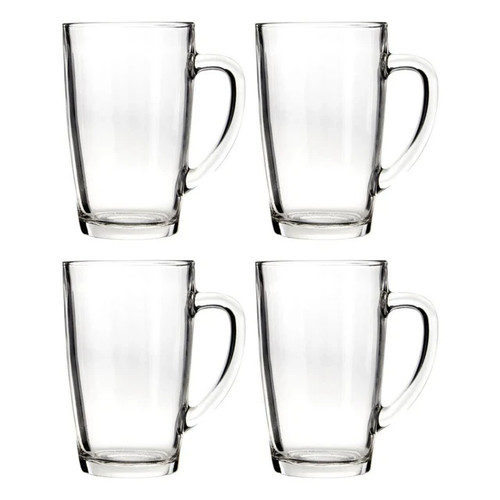Set tall glass mugs - set, 4