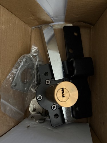 Long throw gate lock - long, black