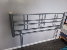 Double Silver Pewter Metal Headboard for Bed