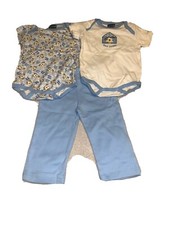 Brand New W/O Tags Tad Little 6-9 months infant 3 Pc blue white Puppies Dog Pant