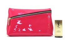 YSL MAKEUP / COSMETICS POUCH CLUTCH BAG & TOP SECRETS INSTANT MOISTURE GLOW 5ML