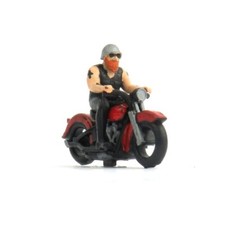 OSBF072 HO Scale (1/87) Knucklehead motorcycle with rider (unpainted)