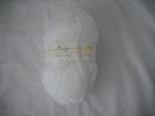 Brand new cygnet 3 ply baby white ball of wool yarn 100g