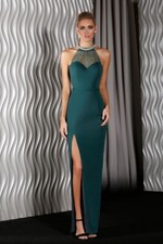Jadore J9039 Bridesmaid Prom Evening Dress Size 8 Peacock Green