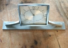 American Deco Chrome Mantle Clock 1920s Chrome Chrysler Mantel Clock Working.