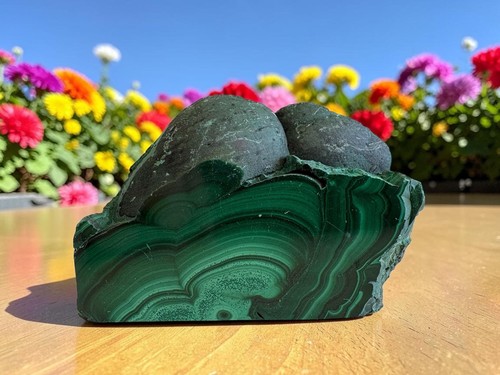 Malachite slice 90mm - malachite, |