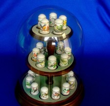 Thimbles - Franklin Porcelain - Complete Garden Birds Collection - Display Dome