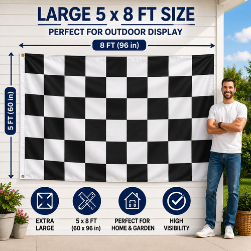 Large chequered black - large,