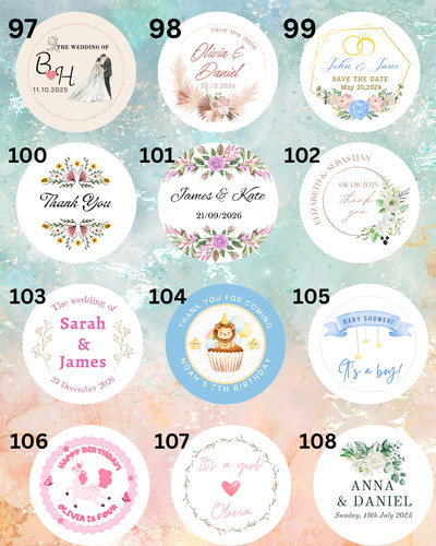 Personalised round stickers - personalised,