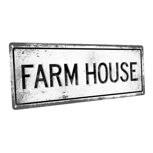 Farm house metal sign - house, wall