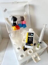 Epson R3000 Permajet Eco-Flo Set of 9 Empty Bottles with Lids, Tubes & Tray NIB