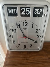 TWEMCO Grey Banking Hall Clock Day/Date Flip Clock BQ12