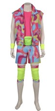 (Barbie) Ken Rollerblade/Rollerskate Adult Fancy Dress Costume, Pink, Size S
