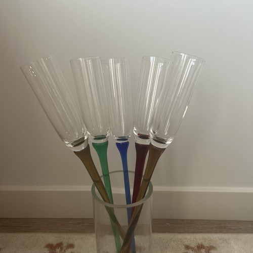 Set hand blown long stem - ,