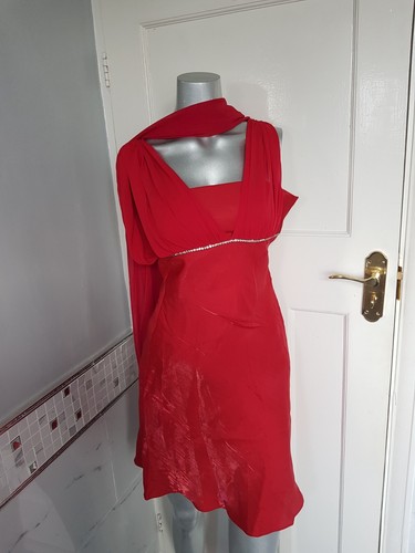 Neck red dress with - dress, diamante