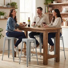 Bistro Set Of 4 30" Silver