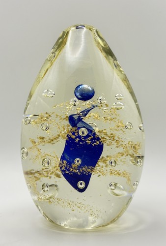 Large art glass paperweight - art,