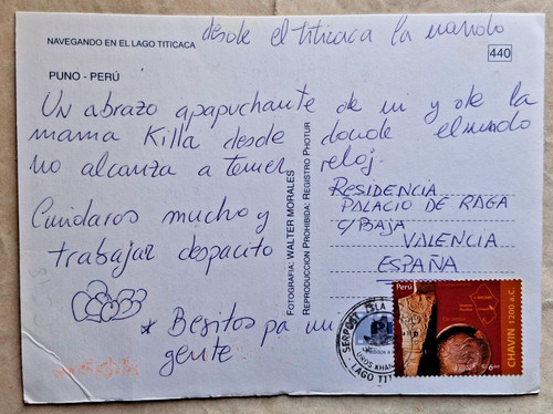 Peru post card with - peru,