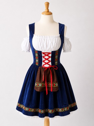 Blue bavarian dirndl dress - bavarian,