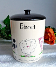 PRICE KENSINGTON HOME FARM LIDDED CERAMIC BISCUIT BARREL JAR