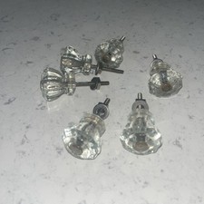 Lot of 6 VINTAGE / antique GLASS KNOBS FROM 1920s WARDROBE