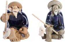 2 Pcs Fisherman Figurines