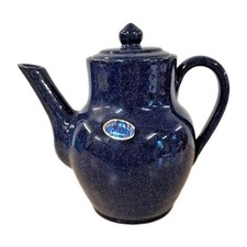 SALE Rayware Coffee Tea Pot Colbart Blue Speckled Finish Ceramic Charity Sale
