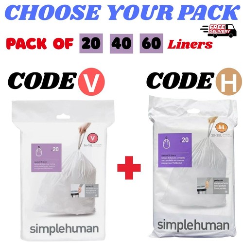 Simplehuman bin liners v - bin, h