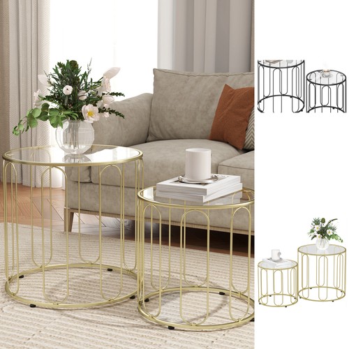 Round coffee table set - coffee, 2