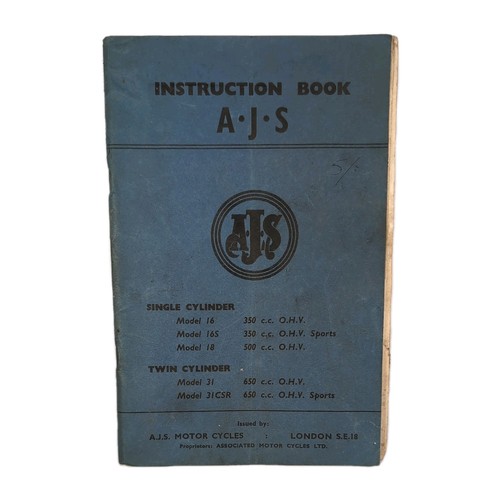 Vintage instruction book - a.j.s,