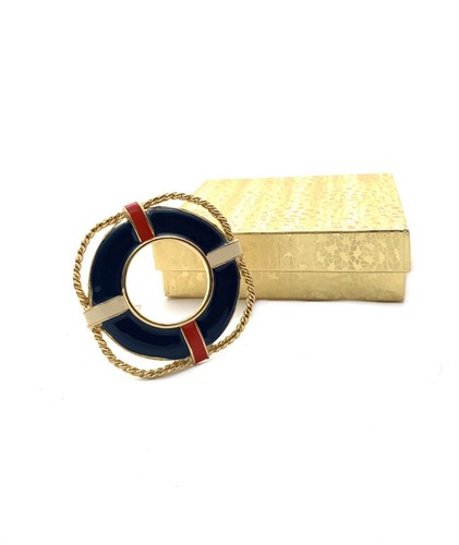 Brooch life boat ring buoy - life,